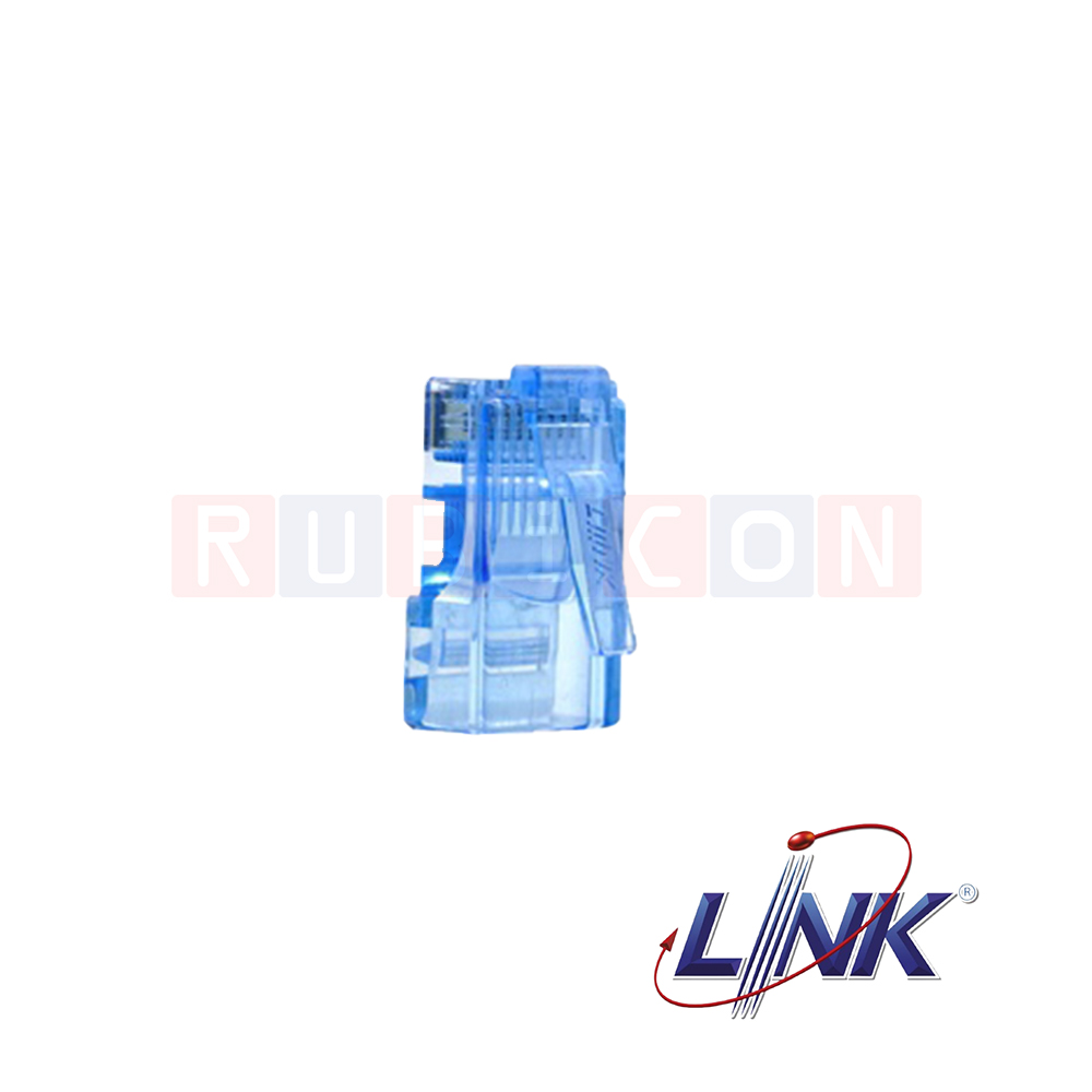 US-1051-4 CAT5E CRYSTAL BLUE RJ45 PLUG, HP (Pack/10Pcs) LINK
