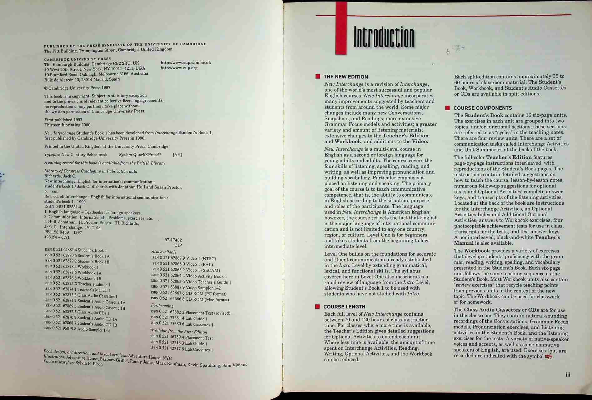 new interchange English for international communication Student's Book 1