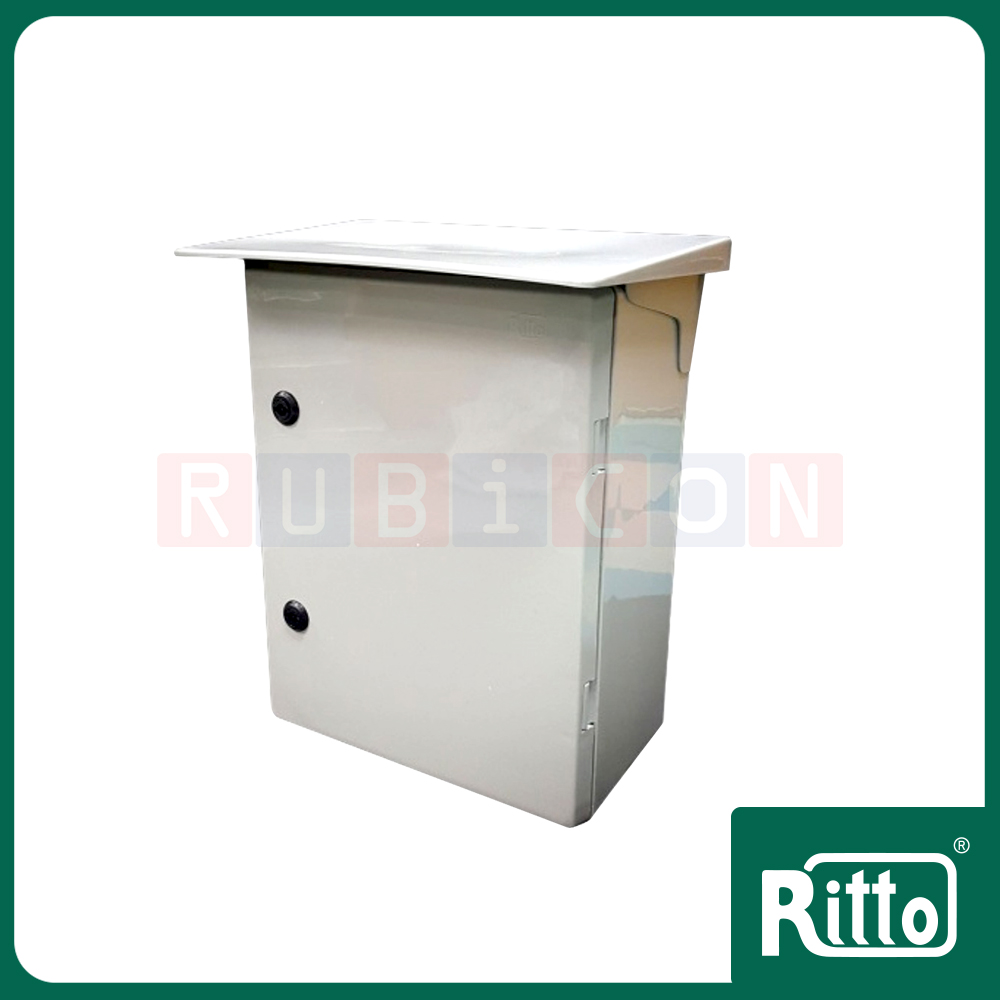 "RITTO" EPR 2 ตู้พลาสติกกันฝุ่นกันฝน (มีหลังคา) พร้อมแผ่นในสำหรับยึดอุปกรณ์ แบบฝาทึบ (พลาสติก ABS) ขนาด : W420xH550xD220 mm.