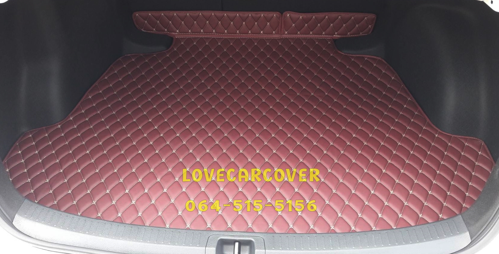 พรมรถยนต์ 6D Altis 2022 สีเลือดหมู+แผ่นท้าย