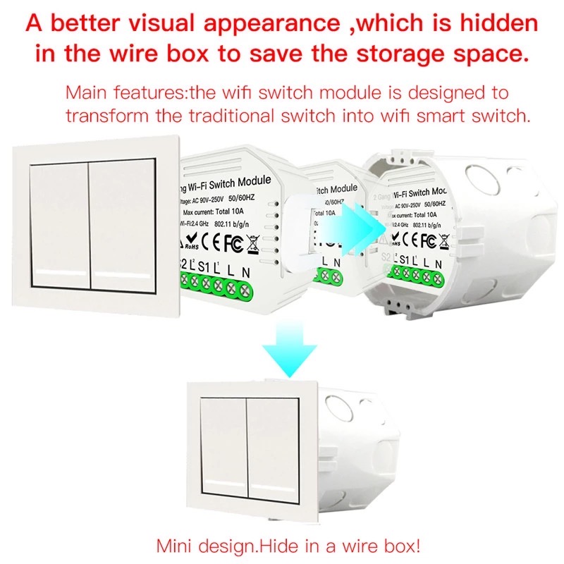 SmartLife Wifi switch module 2CH