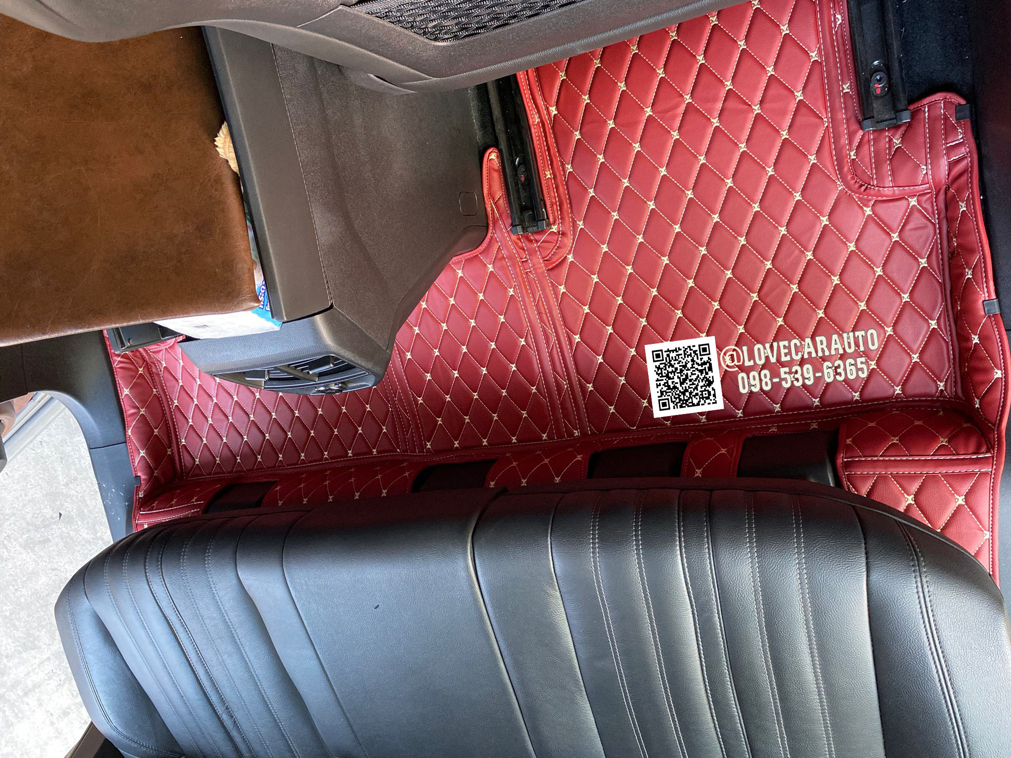 พรมปูพื้นรถยนต์ พรม6D Peugeot 3008 สีแดงไวน์