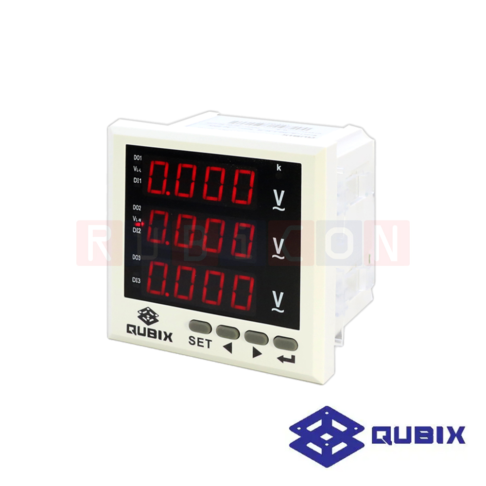 QUBIX HL-S96-5 AC 3V พาเนลมิเตอร์แบบดิจิตอล ดิจิตอลโวลต์มิเตอร์ 3 เฟส (DIGITAL PANEL METER HL SERIES 96X96MM. (DIGITAL VOLTMETER)