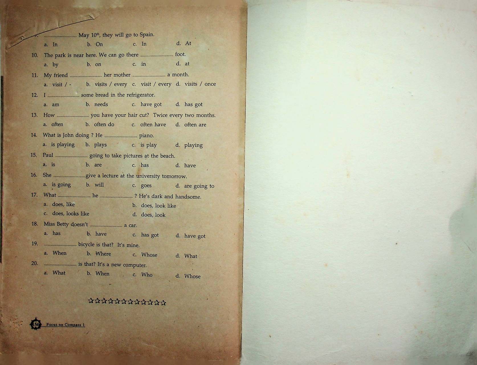 แบบฝึกปฏิบัติกิจกรรมทางภาษา รายวิชา อ 011 - อ 012 FOCUS ON COMPASS 1 ระดับมัธยมศึกษาตอนต้น
