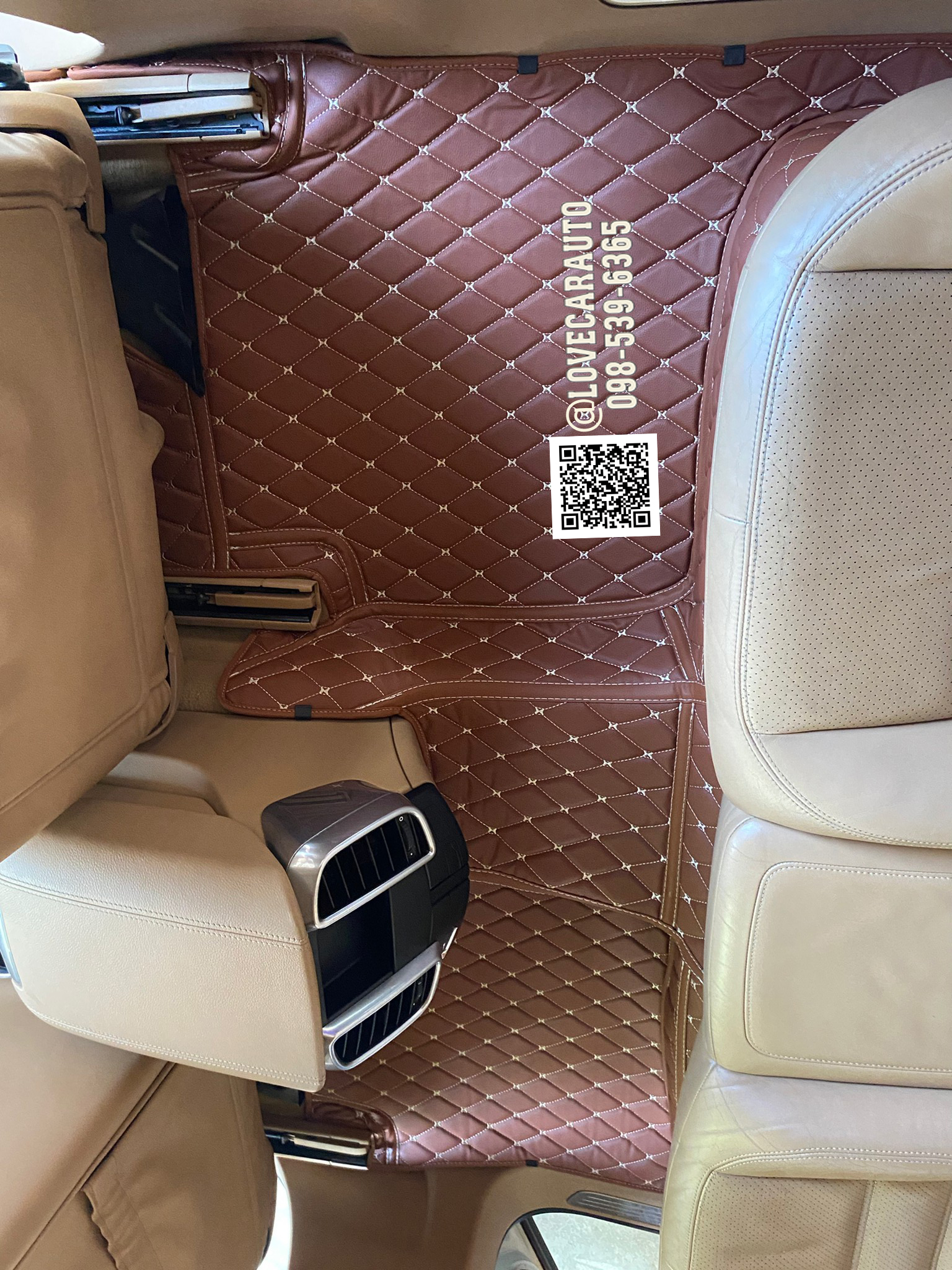 พรมปูพื้นรถยนต์ พรม6D Porsche Cayenne Hybird 2010 สีน้ำตาลเข้ม