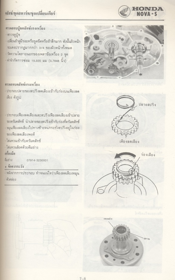 คู่มือการซ่อม HONDA NOVA-S