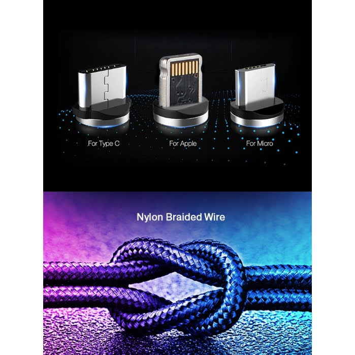 รหัสสินค้า 173 สายชาร์จแม่เหล็ก 3 in 1 สำหรับ IOS Android Type-C ยาว 1 เมตร