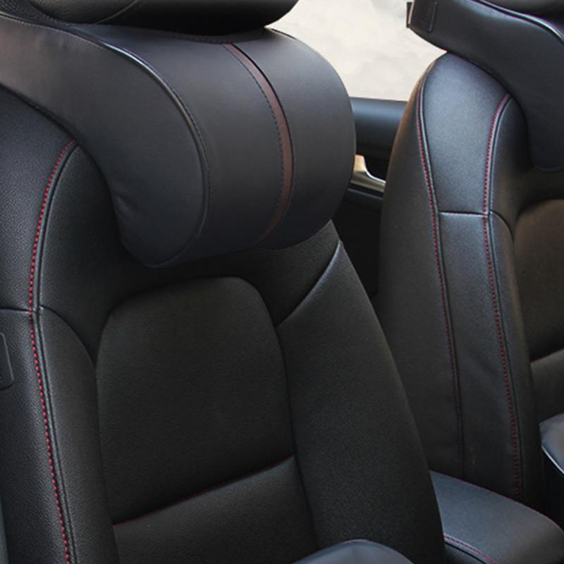 หมอนรองคอในรถ หนังสีดำ Car Neck Pillow