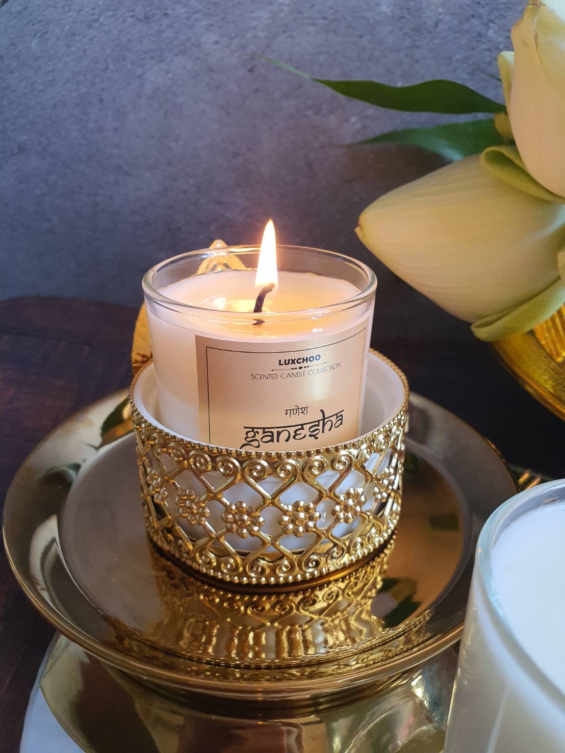 เทียนหอม สำหรับจุดบูชาพระพิฆเนศ / พระราหู เสริมศิริมงคล โชคลาภ ร่ำรวย ทำจากไขถั่วเหลืองต่างประเทศ 100%