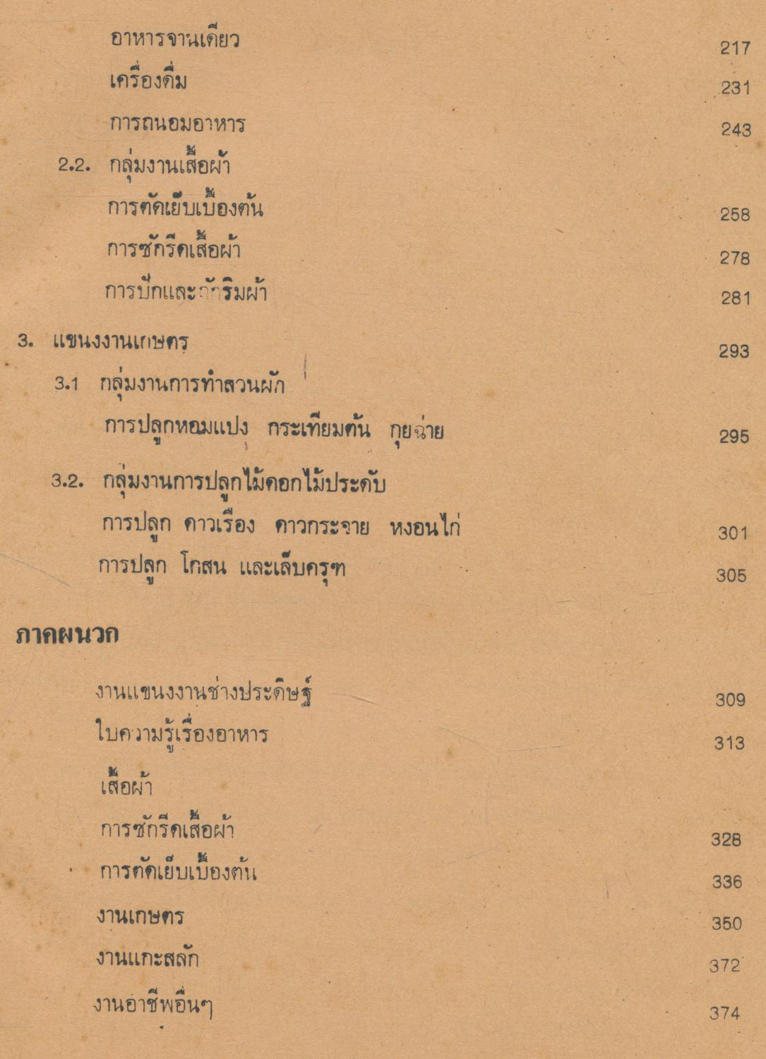 แผนการสอน กลุ่มการงานและพื้นฐานอาชีพ งานเลือกเล่มที่ ๑ ชั้นประถมปีที่ ๕-๖