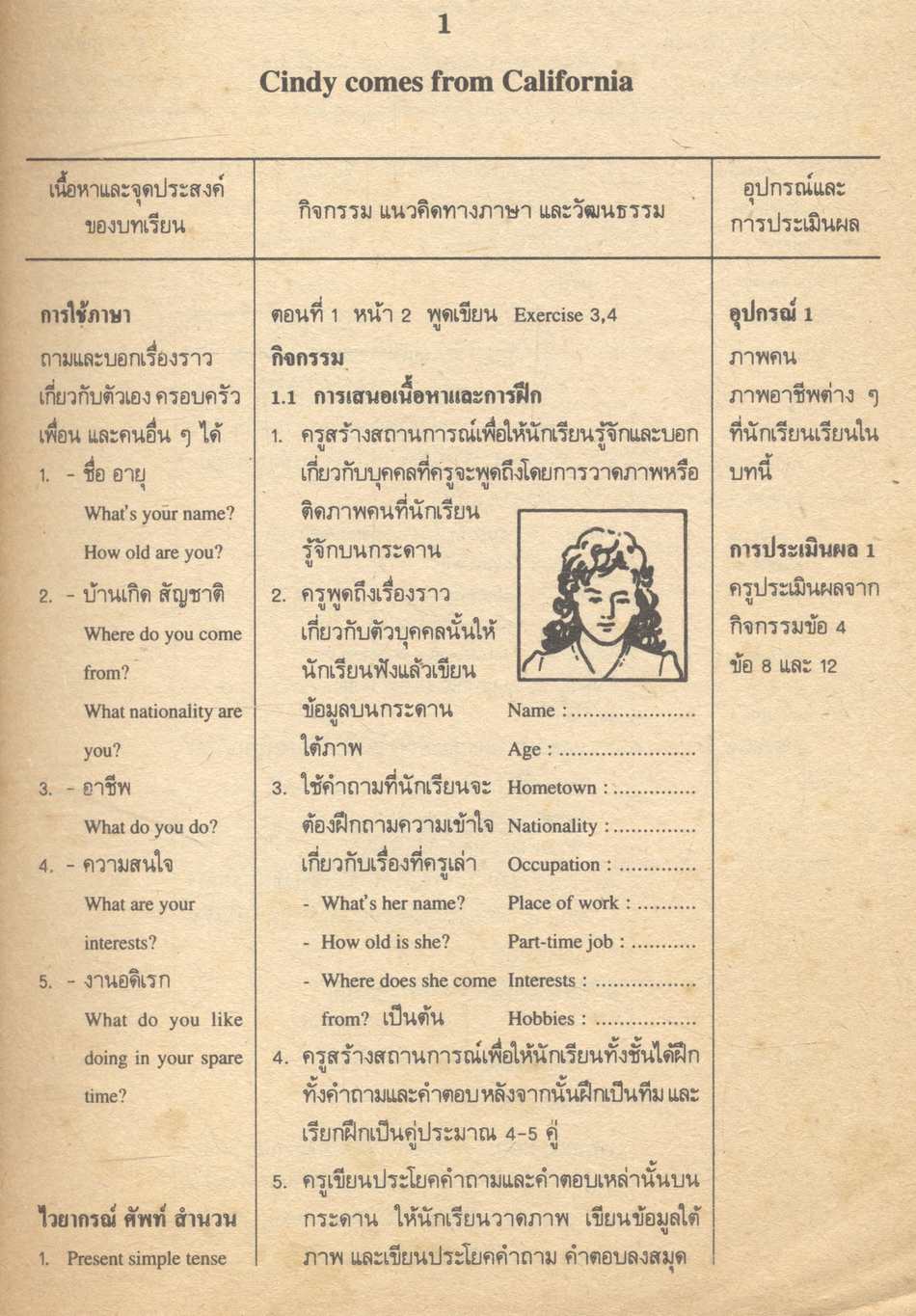 แผนการสอนหนังสือเรียนภาษาอังกฤษ Discoveries Book 2 รายวิชา อ 013 - อ 014 ภาษาอังกฤษหลัก 3-4 ชั้นมัธยมศึกษาตอนต้น