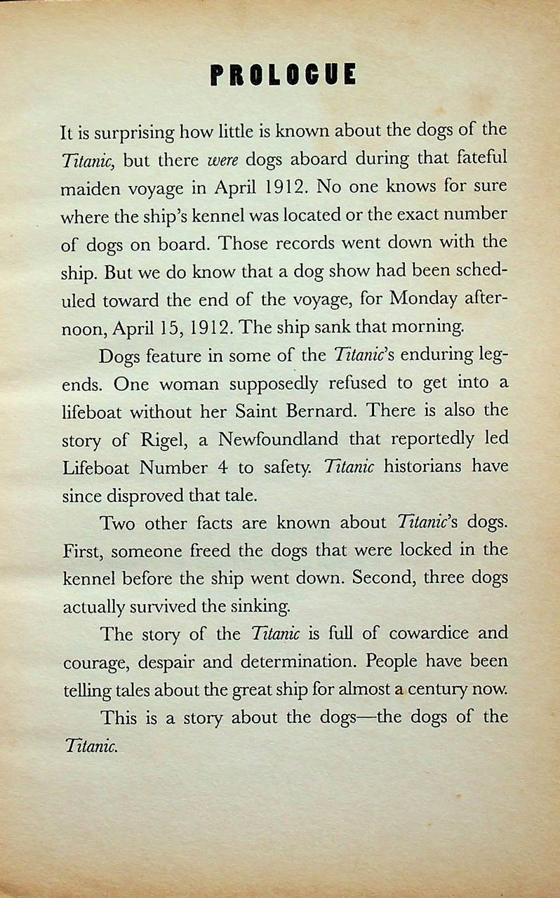 WHITE STAR A Dog on the Titanic
