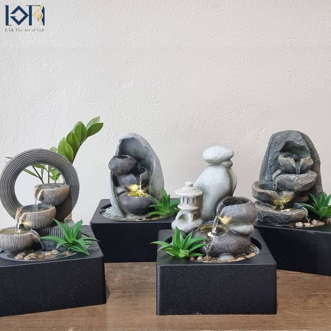 น้ำพุน้ำล้นตั้งโต๊ะ รุ่นสวนหินธรรมชาติ น้ำตกตั้งโต๊ะเสริมฮวงจุ้ย น้ำพุล้นแต่งบ้านสวยๆ