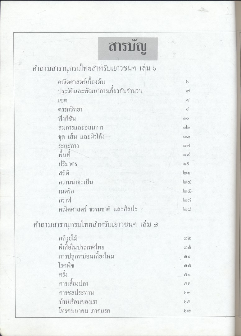 คำถามคำตอบ สารานุกรมไทยสำหรับเยาวชน โดยพระราชประสงค์ในพระบาทสมเด็จพระเจ้าอยู่หัว เล่ม ๖-๑๐ ระดับเด็กโต