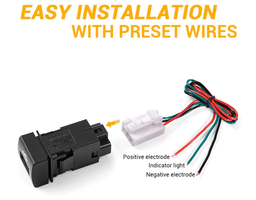 USB Charger NEW Toyota switch สำหรับ Altis Camry Commuter