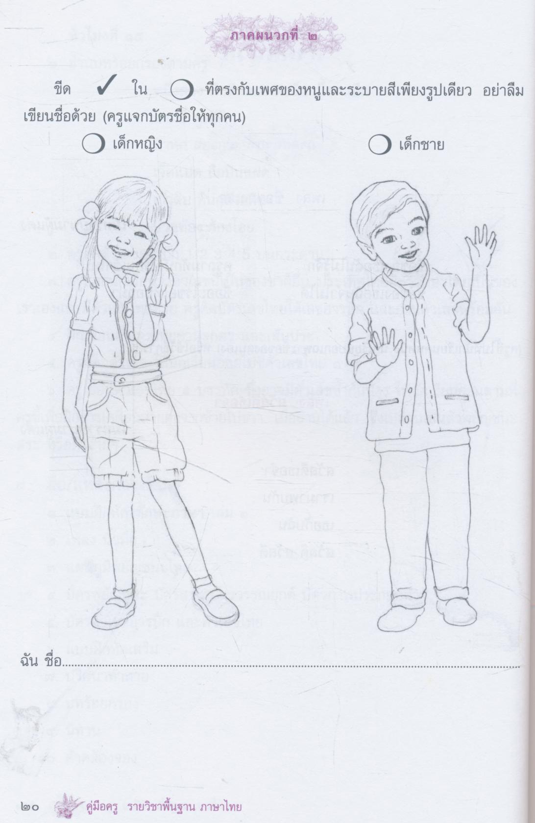 หนังสือคู่มือครู รายวิชาพื้นฐาน ภาษาไทย ชั้นประถมศึกษาปีที่ ๑ เล่ม ๑