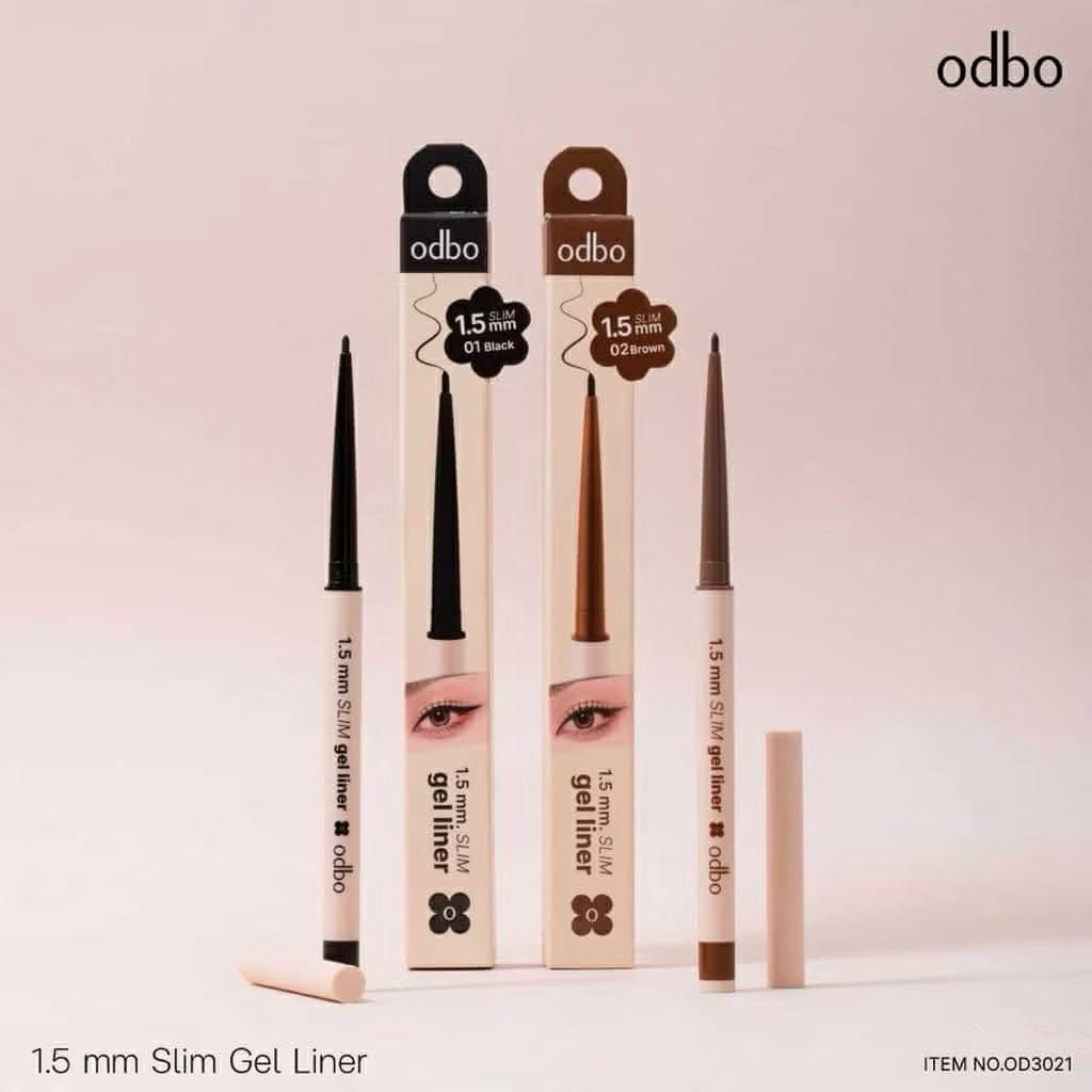 ODBO 1.5MM SLIM GEL LINER OD3021 เจลไลเนอร์มือใหม่ติดแกลม เนื้อนุ่มลื่น เขียนง่าย ไม่เป็นขุ่ย แห้งไว ติดทนนาน กันน้ำ กันเหงื่อ