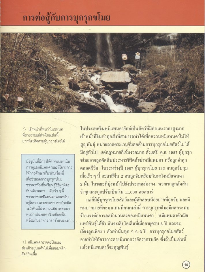 สารานุกรมชุด การอนุรักษ์สัตว์ป่า หมีแพนด้ายักษ์