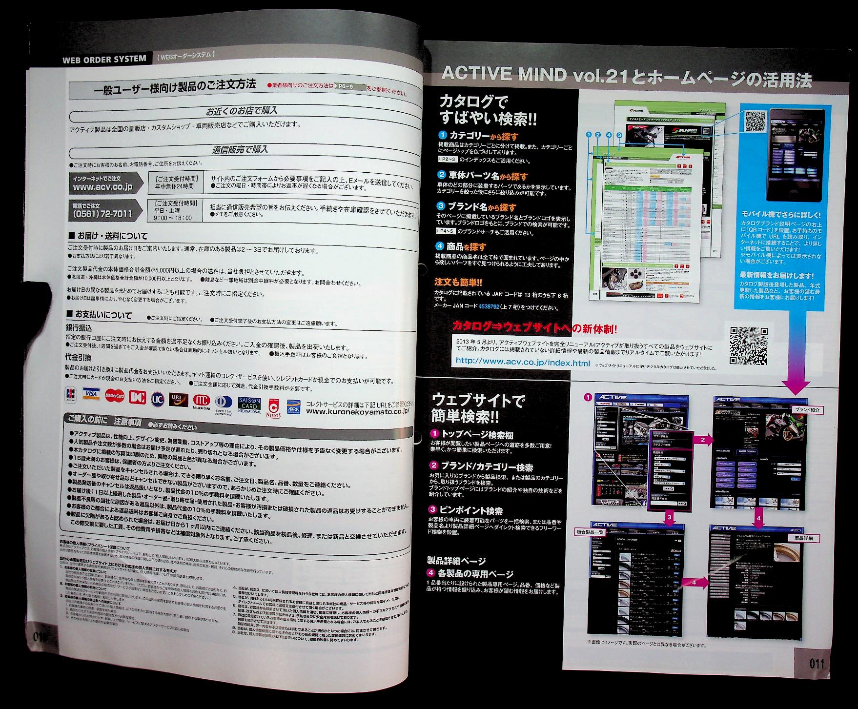 แคตตาล็อก อะไหล่รถมอเตอร์ไซต์ ฉบับภาษาญี่ปุ่น ACTIVE MIND SPECIAL PARTS LINE UP FOR MOTORCYCLES Vol.21