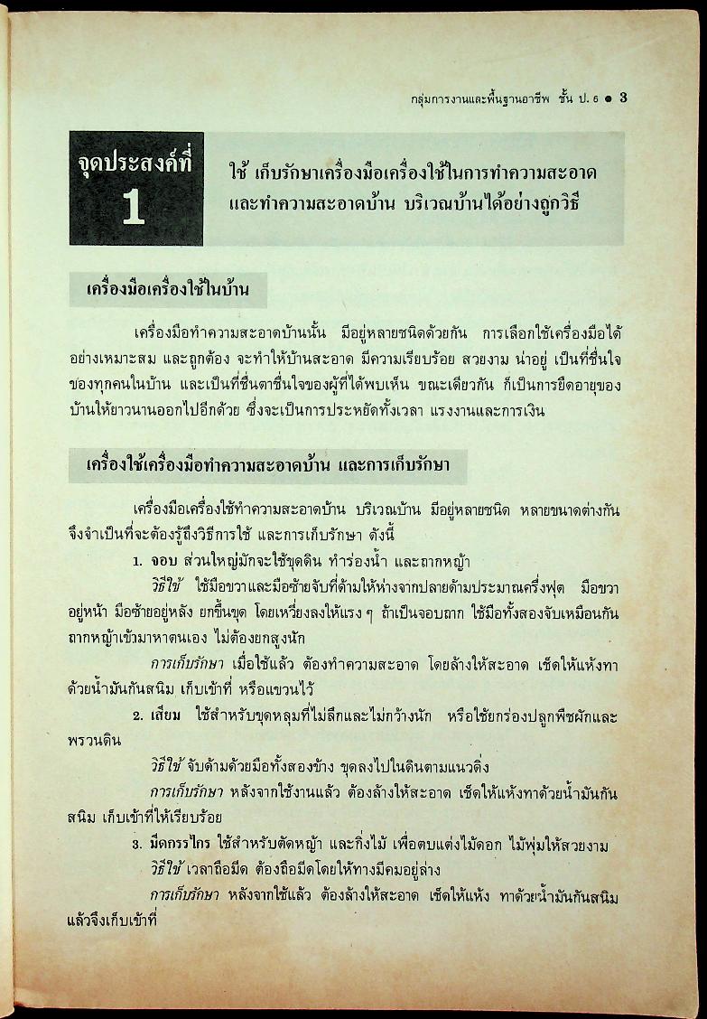 กลุ่มการงานและพื้นฐานอาชีพ ชั้นประถมศึกษาปีที่ 6