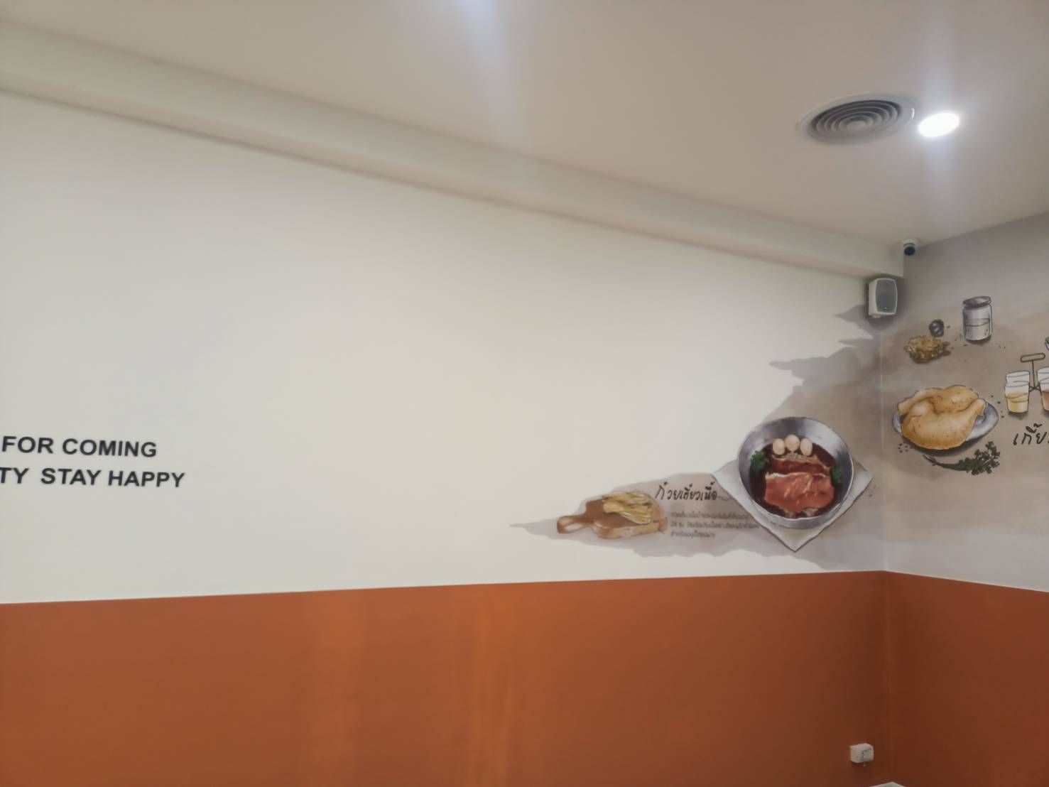 ป้ายสติ๊กเกอร์ติดลงบนกำแพง งานร้านก๋วยเตี๋ยว