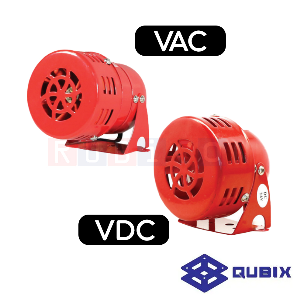 QUBIX MS-190 มอเตอร์ไซเรน (MOTOR SIREN) IP44 100dB วัสดุเหล็ก สีแดง