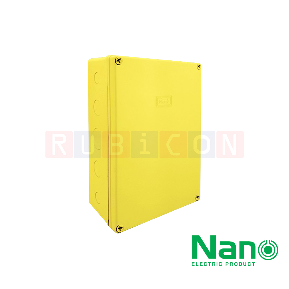 NANO-207Y กล่องพลาสติกกันน้ำ สีเหลือง ขนาด 8x12x4" (200x300x104.50 mm.)
