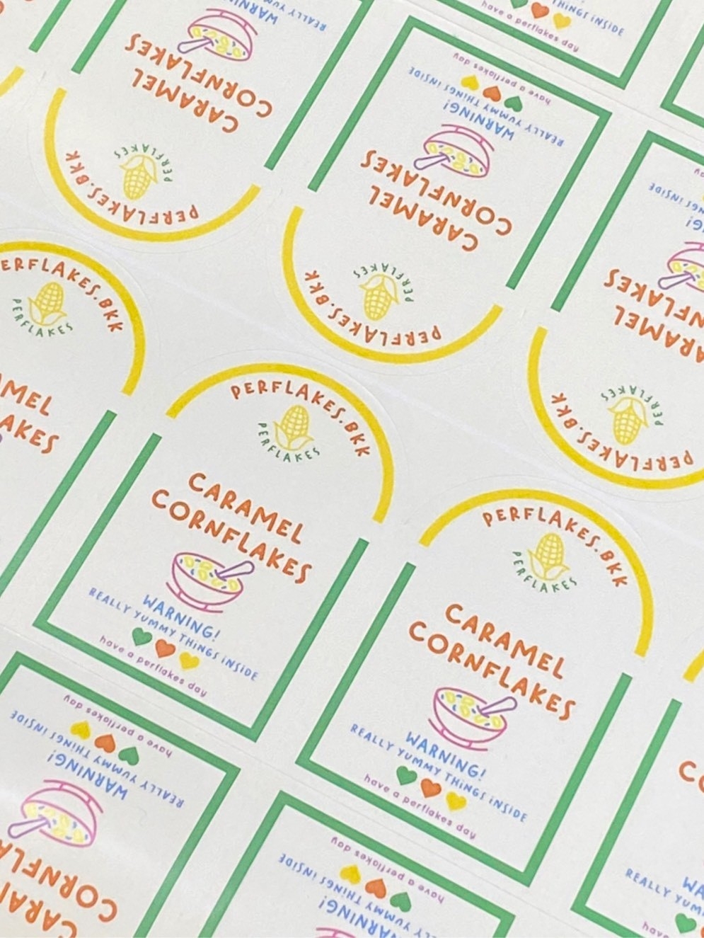พิมพ์ฉลากสินค้า งานCAREMEL CORNFLAKES