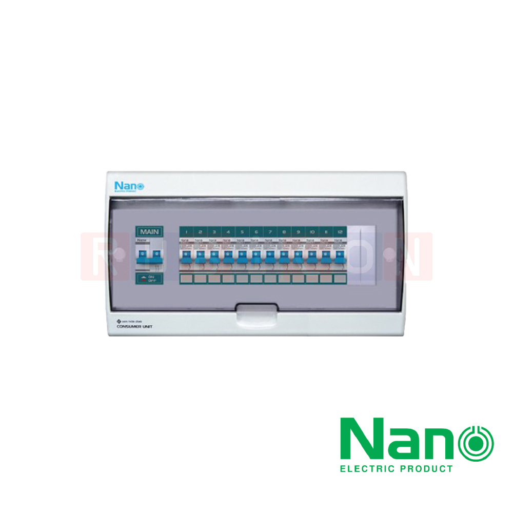 Nano Electric® CM50B-14 ตู้คอนซูเมอร์ยูนิต SHIHLIN/NANO เมน+14 ช่อง ( พร้อมเมน 50 A+ลูกย่อย) ( 1 ชิ้น/กล่อง )