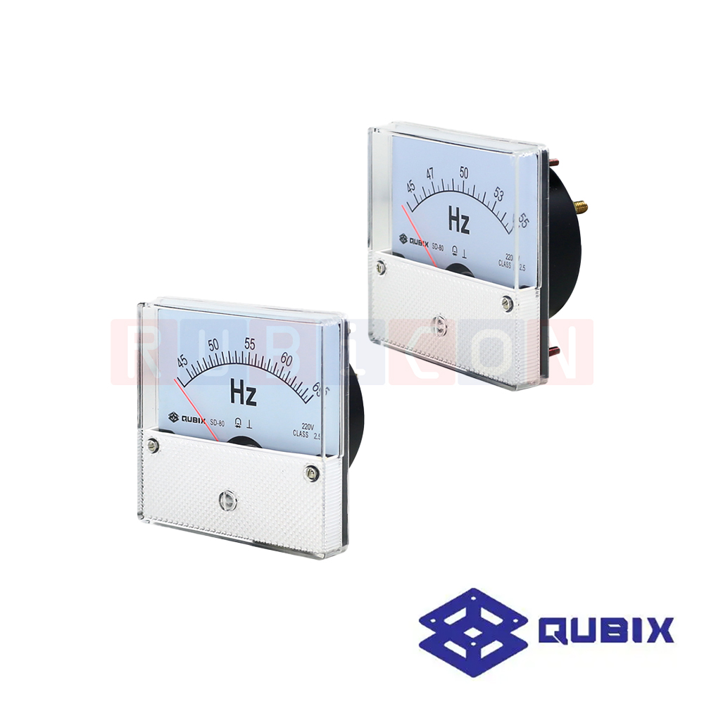 QUBIX SD-80FP 220V CLASS 2.5 พาเนลมิเตอร์แบบอนาล็อก มิเตอร์วัดความถี่ ANALOG PANEL METER SD SERIES 80X80 MM. (FREQUENCY METER)