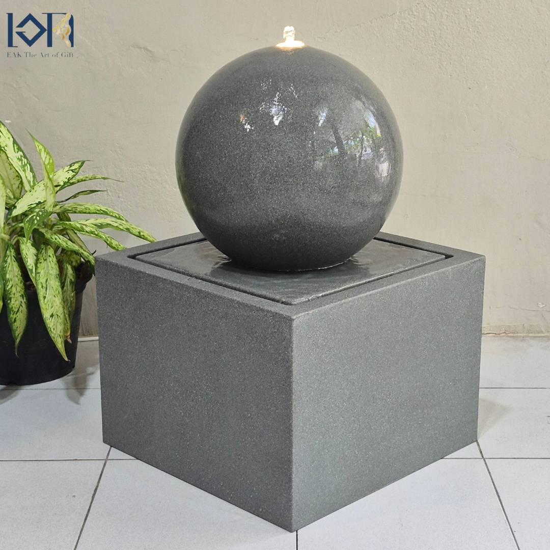 น้ำพุน้ำล้นตั้งพื้น รุ่นGranilite MZ16166JB อ่างน้ำพุล้นวางหน้าบ้าน หน้าร้านค้าสำนักงานเสริมฮวงจุ้ยจกแจ่งบ้านสไตล์โมเดิร์น