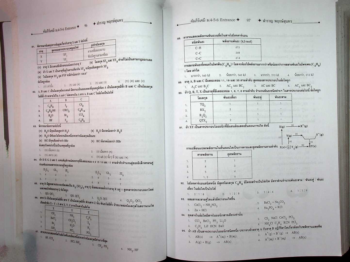 คัมภีร์เคมี ม.4-5-6 ENATRANCE A-NET ระบบ ADMISSIONS สอบตรง และ โควต้าทุกมหาวิทยาลัย (หนังสือเล่มนี้อายุ 17 ปี)