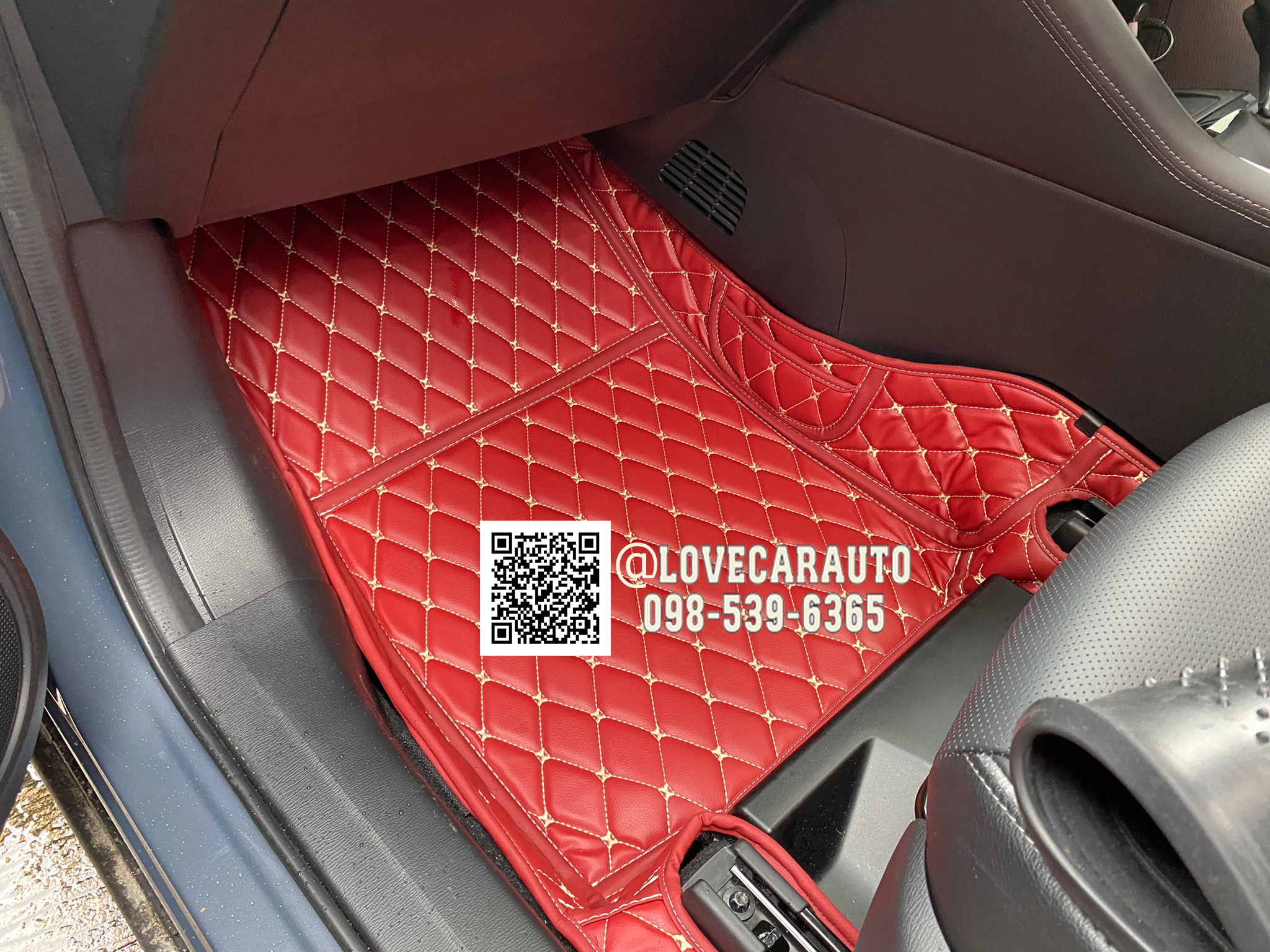 พรมปูพื้นรถยนต์ 6D Mazda CX3 2022 สีแดงไวน์