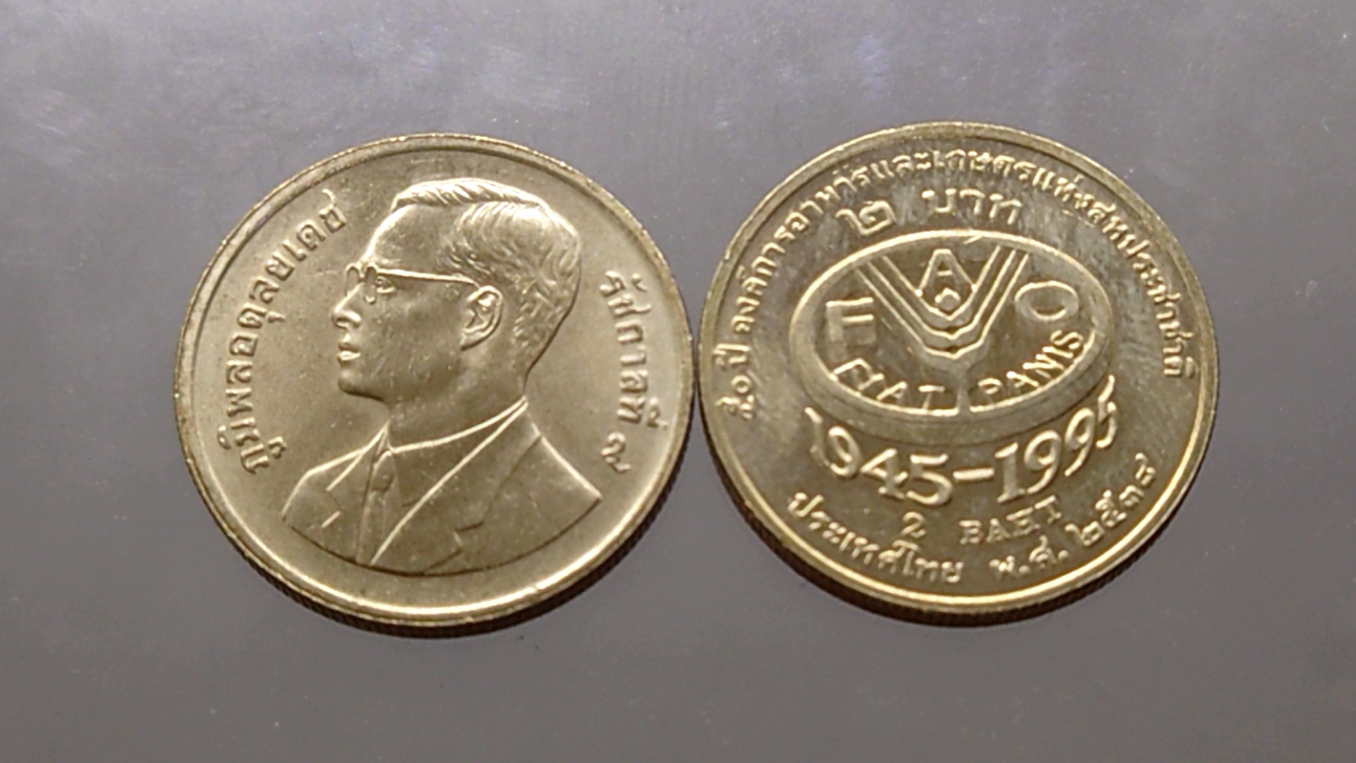 เหรียญยกถุง (ถุงเปิด 100 เหรียญ) เหรียญ 2 บาท ที่ระลึก 50 ปี องค์การอาหารและเกษตรแห่งสหประชาชาติ พ.ศ.2538 ไม่ผ่านใช้