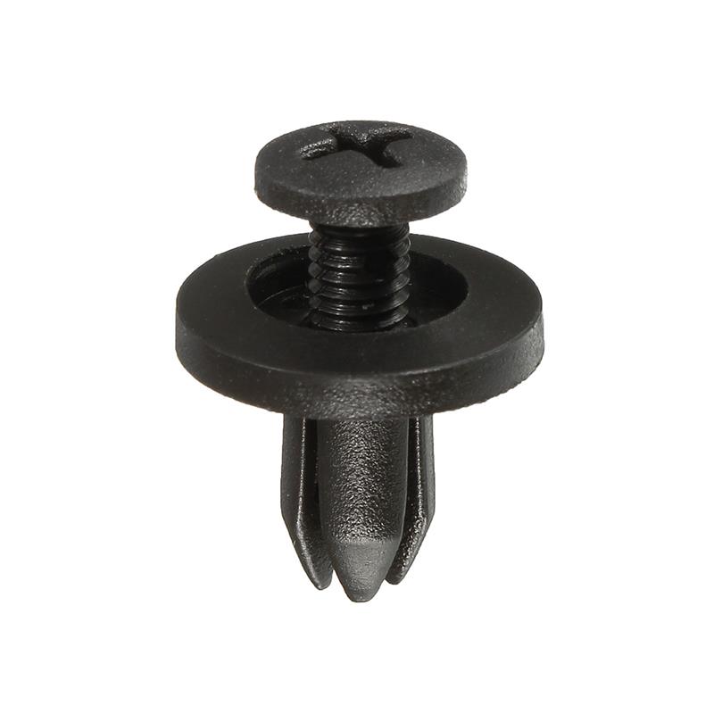 พุกยึด ,กิ๊บพลาสติก สีดำ 6mm Bumper Hood Clip