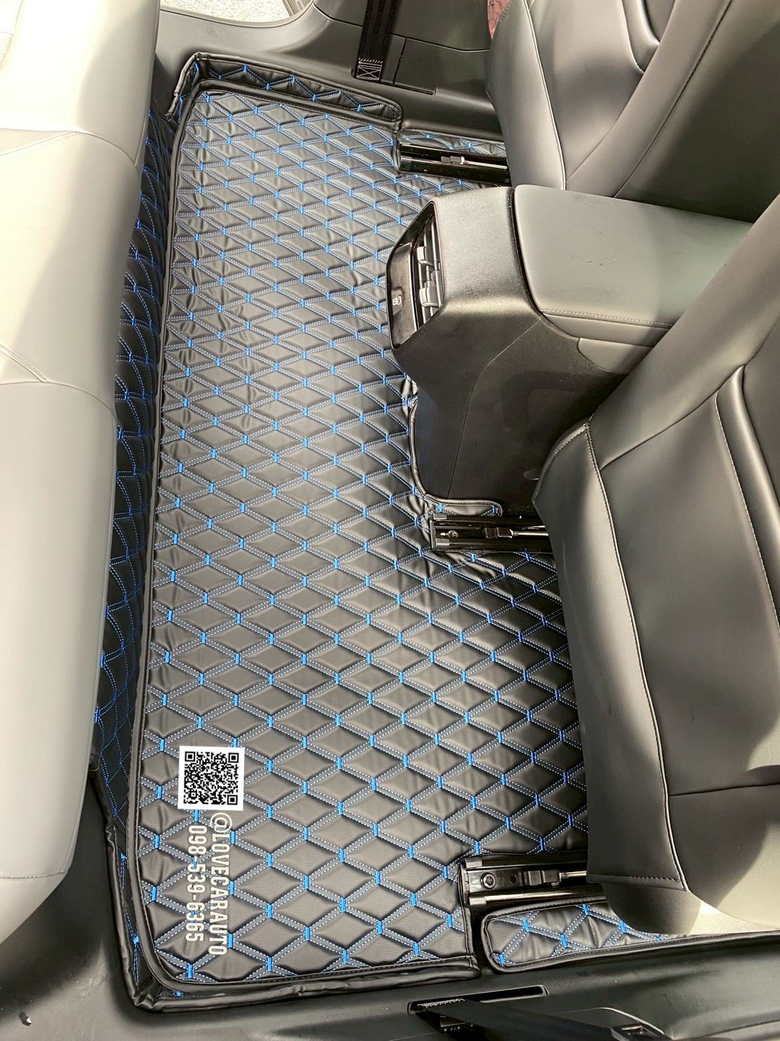 พรมปูพื้นรถยนต์ MG S5 EV vvip ดำด้ายน้ำเงิน