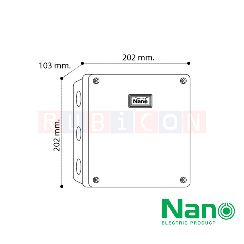 NANO-206W กล่องพลาสติกกันน้ำ สีขาว ขนาด 8x8x4" (202x202x103 mm.)