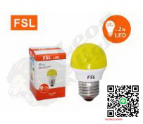 G-1หลอดปิงปอง แสงสีเหลือง FSL-BLUB-2W-YELLOW