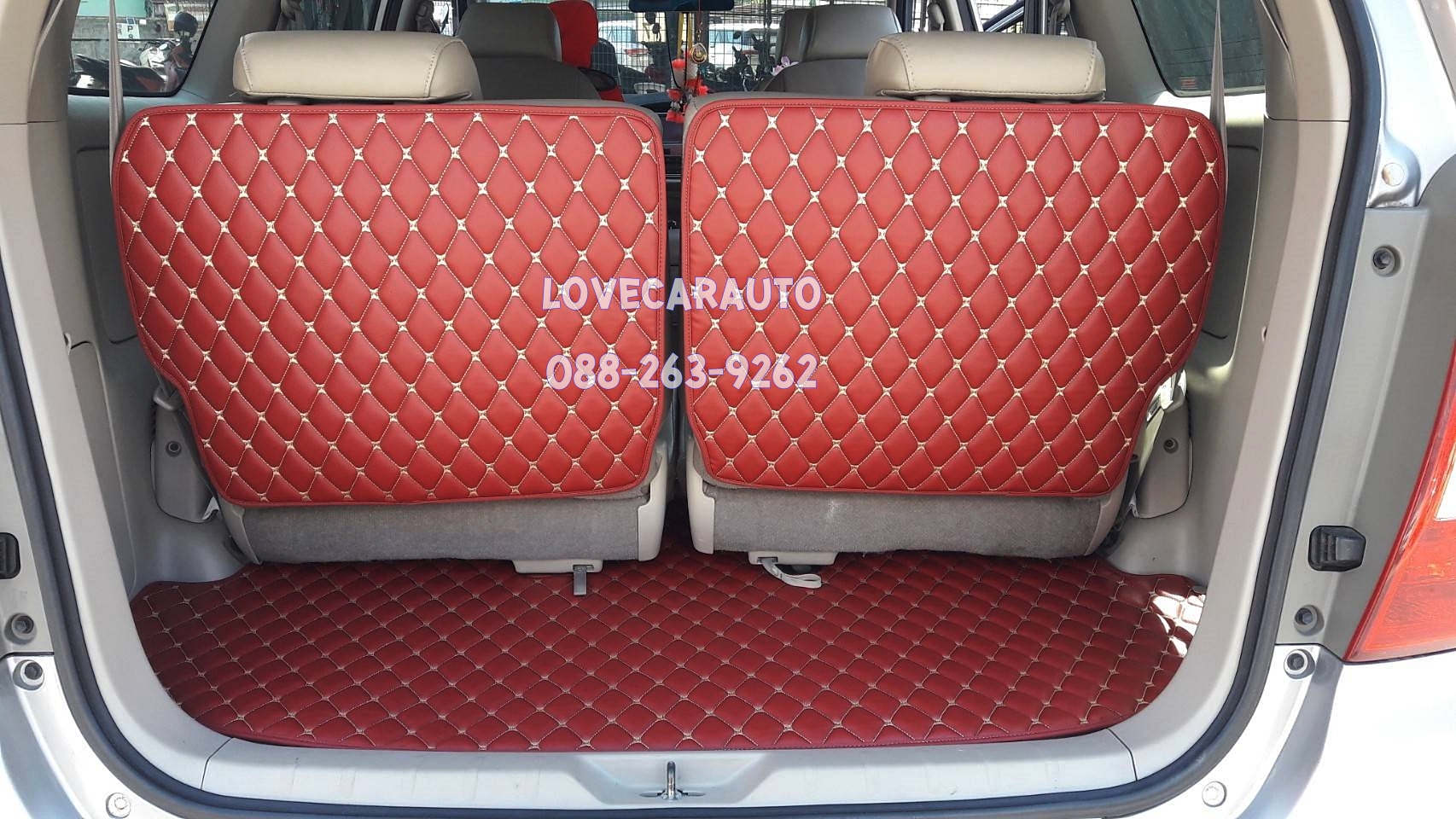 พรมปูพื้นรถยนต์ 6D Toyota Innova สีแดงไวน์ เข้ารูป เต็มคัน