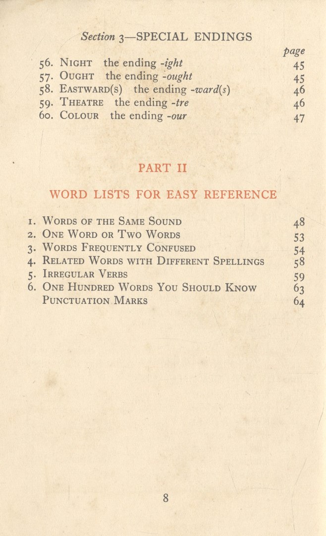 KEY WORDS FOR EASY SPELLING