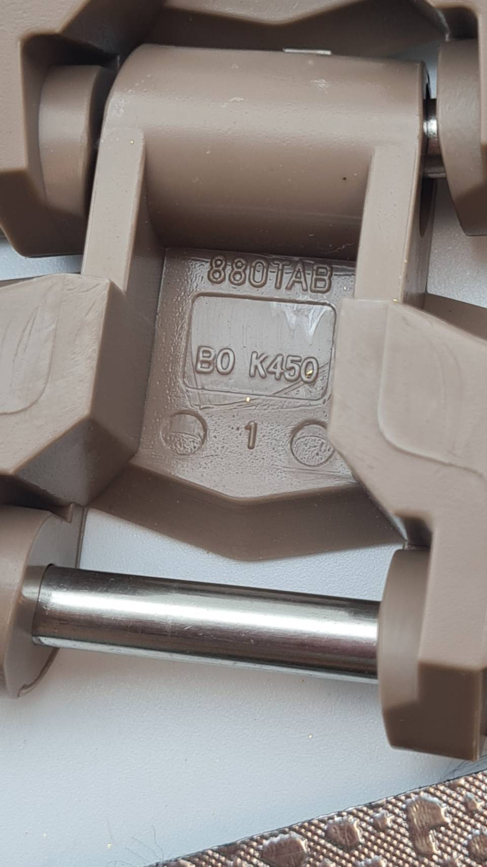 880-K450 BO TAB curve top chain ความกว้าง 114 มิลลิเมตร สายพานลำเลียงทางโค้ง แคบ R300มิลลิเมตร