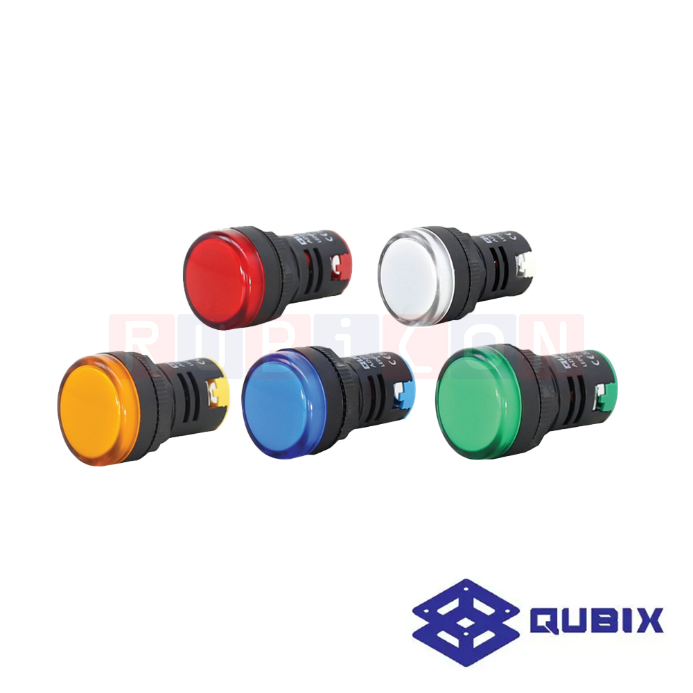 QUBIX AD22-22DS-B ไพล็อตแลมป์ LED PILOT LAMP 22 MM. (110 - 220VAC) น้ำเงิน (BLUE) 10 ชิ้น/กล่อง