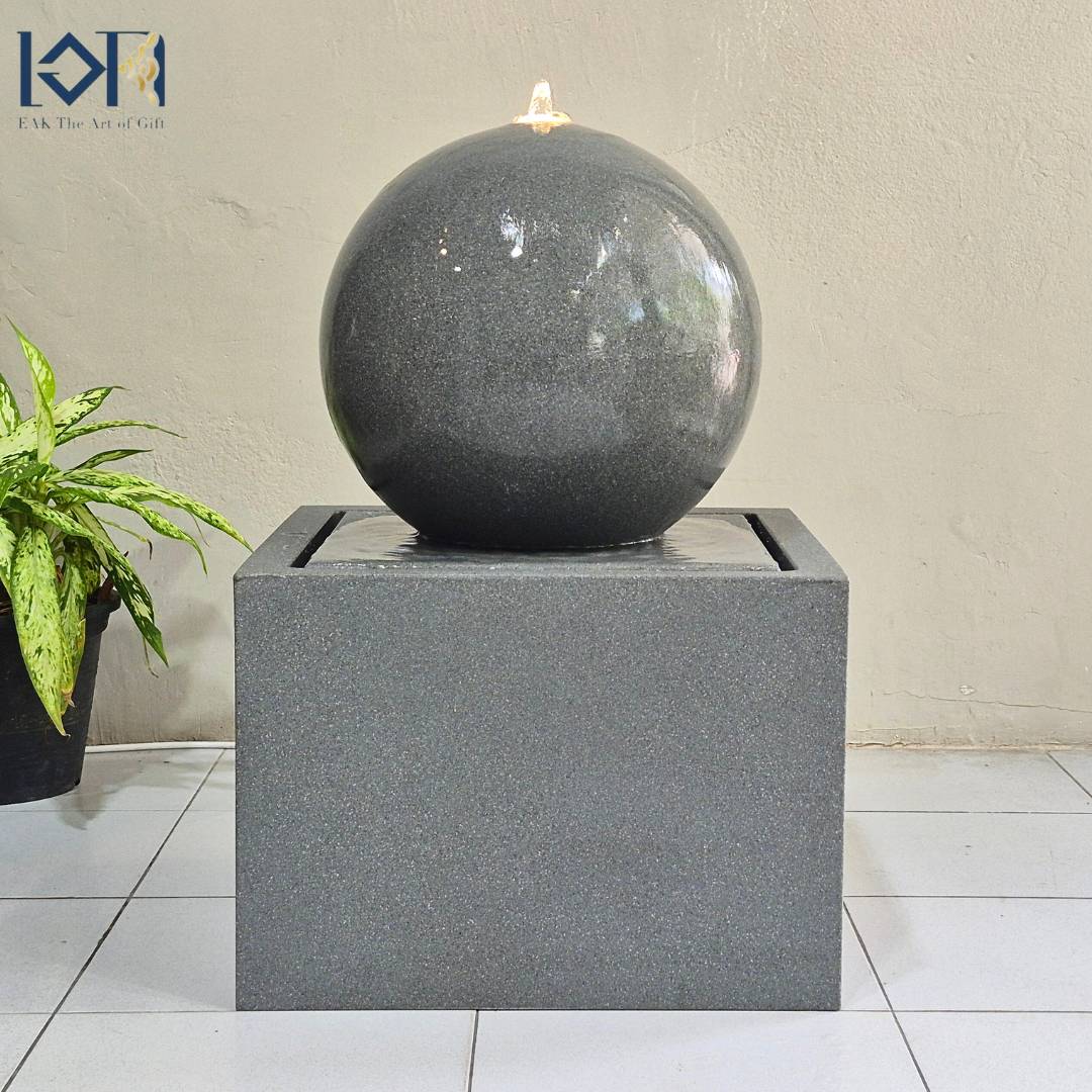 น้ำพุน้ำล้นตั้งพื้น รุ่นGranilite MZ16166JB อ่างน้ำพุล้นวางหน้าบ้าน หน้าร้านค้าสำนักงานเสริมฮวงจุ้ยจกแจ่งบ้านสไตล์โมเดิร์น