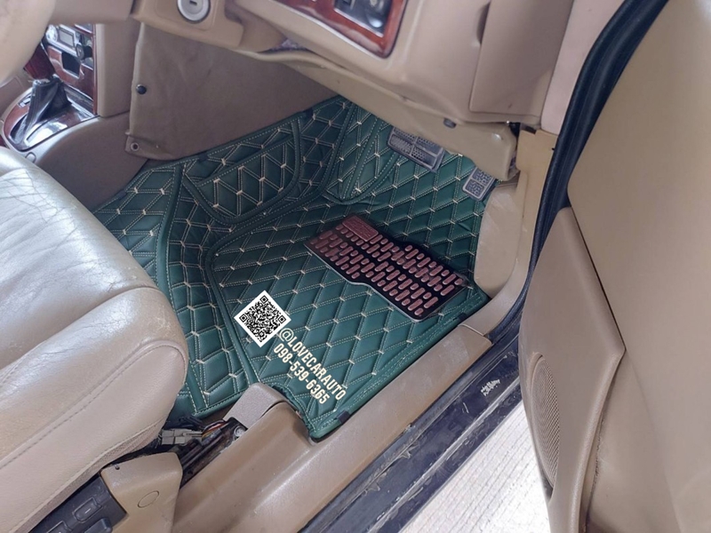 พรมปูพื้นรถยนต์ 6D Volvo 960 สีเขียวด้ายทอง
