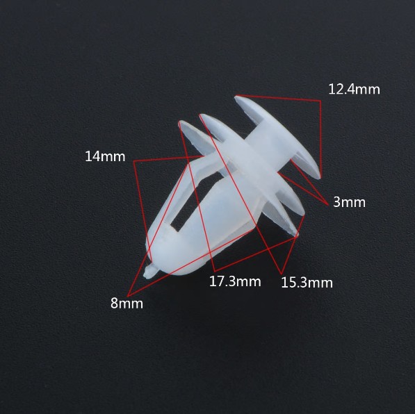 กิ๊บพลาสติก ,พุก สีขาว 9mm Hole car bumper clip