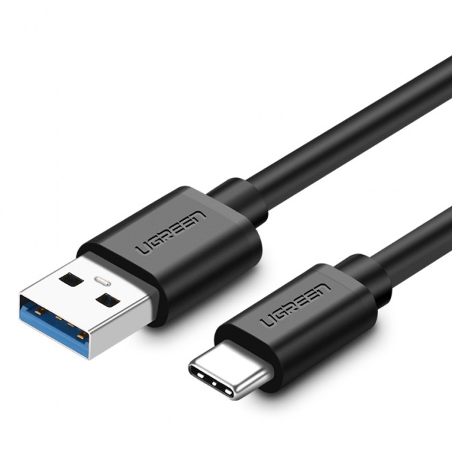thumbnail interactive-video image 1 of USB-C To USB 3.0 A Male Data Cable – 1 Meter (Black) 1 of 4