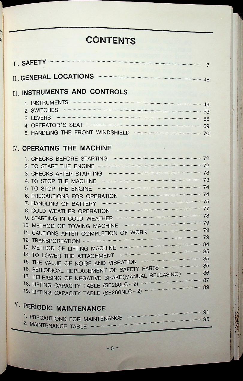 PARTS CATALOG : SAMSUNG SE280-2 SE280LC-2 SE280NLC-2 : CATALOGUE DES PIECES DETACHEES ERSATZTEILKATALOG
