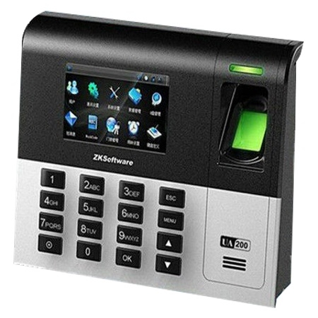 เครื่องแสกนลายนิ้วมือ รองรับการใช้บัตร สำหรับลงเวลาทำงาน ยี่ห้อ ZKTECO รุ่น ZK-UA200
