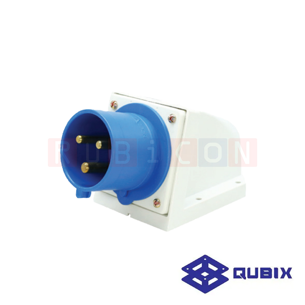 QUBIX AJ-P523 ปลั๊กพาวเวอร์ตัวผู้ลอย 3 ขา 2P+E 32A 220-240V 6H IP44