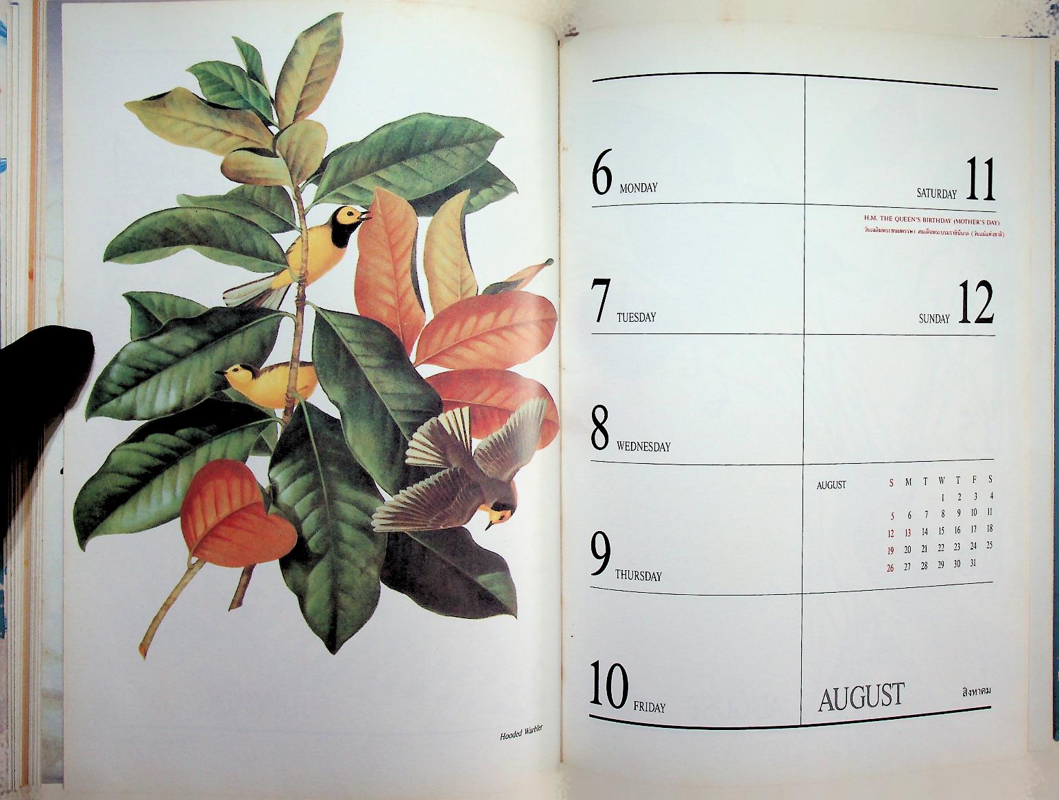 สมุดไดอารี่ ภาพวาดนก EXOTIC BIRDS : CENTRAL DIARY 1990